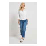 M&Co Ivory White Long Sleeve Wrap Top