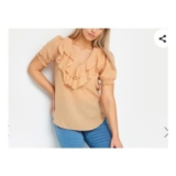 M&Co Orange Frill Front Blouse ( Sizes 10 & 12 Only )