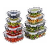 MFY Life 8-Pack Glass Meal Prep Containers Gray