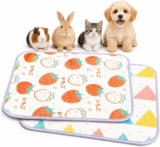 MIGIFTDY 2 Pack Pet Cooling Pad for Small Animals, Summer Ice Silk Mat for Rabbits, Washable Guinea Pig Bed, Breathable Hamster Cooler, Non-Toxic Rabbit Sleeping Mat for Cage