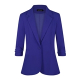 MINTLIMIT Blue Womens Workwear Blazer, 3/4 Sleeve, One Button Front