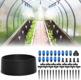 MIXC 65FT Quick-Connect Drip Irrigation System Kit, Automatic Garden Watering System with 1/4 Fast-Lock Tubing – Adjustable Nozzles for Garden, Greenhouse, Lawn, Potted Plants