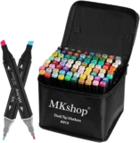 MKshop 82 Colouring Pens, Alcohol Markers, Art Markers -Dual Tip, Felt Tip Markers,Sketching, Anime and Manga Colouring Books Adults, Graphic Marker pens,Art pens for kids Drawing