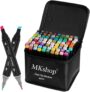 MKshop 82 Colouring Pens, Alcohol Markers, Art Markers -Dual Tip, Felt Tip Markers,Sketching, Anime and Manga Colouring Books Adults, Graphic Marker pens,Art pens for kids Drawing