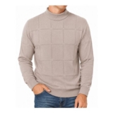 MLANM Mens Slim Fit Pullover Khaki M