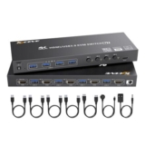 MLEEDA 4-Port HDMI KVM Switch, USB3.0, EDID Simulation, 4K60Hz/2K120Hz