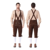 MOKBAY Mens Bavarian Lederhosen Oktoberfest Costume XXL Gold
