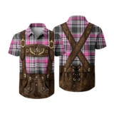 MOKBAY Oktoberfest Shirt and Lederhosen Costume Set, White XXL