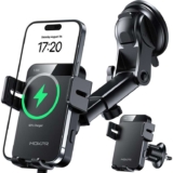 MOKPR Car Phone Holder Wireless Charger, 15W Wireless Car Charger Auto Clamping, Car Phone Holder – Sold by Star map / FBA