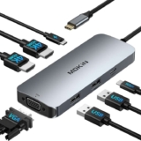 MOKiN USB C Laptop Docking Station Dual Monitor 6 IN 1 Multiport USB C Hub