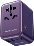 MOMAX Universal Travel Adapter 70W GaN Travel Plug Adapter for UK/EU/AU/US MOMAX-UK / FBA