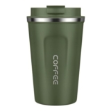 MOMSIV Coffee Cup, 380ml Vacuum Reusable Leakproof Double Wall Coffee Cup