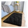 MOONLIGHT20015 Rug, Black Fluffy Shaggy Carpet, 60×110 Cm