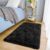 MOONLIGHT20015 Rugs Living Room Black Area Rugs for Bedroom Non Slip Fluffy Shaggy Rug Super Soft Small Thick Pile Non-Shedding Plush Carpet for Lounge, 60cm x 110cm