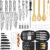 MOSFiATA Kitchen Knife Set, 39PCS Portable Chef Knife Set with Backpack 7 Professional Sharp Knives, BBQ Grilling Tool Kit, Cooking Spatula Spoon Anti-Scalding Clip, Sharpener Sheath Storage Bag
