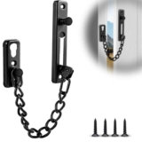 MOXYOY Security Door Chain Lock, Heavy Duty Stainless Steel Anti-Theft Latch Sliding Bolt with 4 Screws