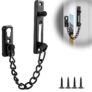MOXYOY Security Door Chain Lock, Heavy Duty Stainless Steel Anti-Theft Latch Sliding Bolt with 4 Screws