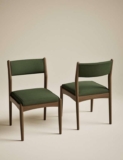M&S Set of 2 Sherwood Velvet Dining Chairs – Dark Green