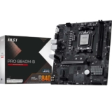 MSI PRO B840M-B Motherboard, mATX – Supports AMD Ryzen 9000/8000/7000 Processors, AM5 – DDR5 (8000 MT/s OC), PCIe4.0x16, M.2 Gen4, 2.5G LAN