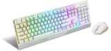 MSI QWERTY VIGOR GK30 COMBO WHITE UK GAMING SPLASHPROOF KEYBOARD AND WIRELESS MOUSE.