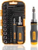 MULWARK 77PC Magnetic Ratcheting Screwdriver Bit Set with Case, Screwdriver Bit Set & Socket Kit, 77 in 1 Multi Bit Screw Driver for Home DIY, Electronics, Car Emergency and Garage