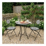 Mabel Mosaic Bistro Set – Black and White