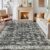 Machine Washable Rugs 120x170cm, Low-Pile Oriental Carpet Bedroom, Vintage Distressed Area Rug Living Room, Non-Slip Traditional Carpets for Dining Room Home Office, Grey