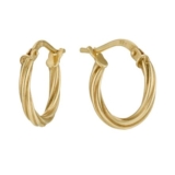 Made in Italy Together Silver & 9ct Bonded Gold 15mm Twist Hoop Earrings