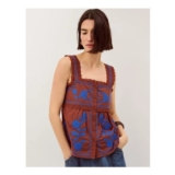 Madison Embroidered Broderie Lace Top Brown Size L/Xl/Xxl