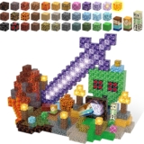 Magnetic Blocks, Light-up Magnetic Building Blocks Build Dark Sword 100PCS