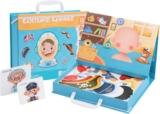 Magnetic Dress-Up Doll Set, Reusable Learning Puzzle, Portable Pretend Play Game for Fine Motor Skills & Creativity, Perfect (Pirate Blue)