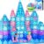 Magnetic Tiles 102pcs with 2 Stairs 2 Dolls Princess Kids Toys Ages 3-12 Magnetic Building Block for Creative Play, STEM Montessori Educational Toys for Girls & Boys Sensory Christmas Birthday Gifts