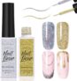 Makartt Art Gel Nail Polish: French Manicure Gel Polish – Liner Gel Gold & Silver with Thin Brush