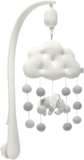 Mamas & Papas Welcome to The World Cloud and Elephant Musical Mobile with Pom Poms, Grey Elephant