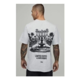 Man Ash Grey Relaxed Large Scale Landscape Print T-Shirt