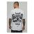 Man Ash Grey Relaxed Large Scale Landscape Print T-Shirt
