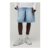 Man Baggy Paint Splatter Chain Print Washed Denim Shorts