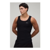 Man Muscle Fit Man Signature Embroidered Ribbed Vest
