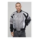 Man Nylon Moto Bomber Jacket
