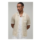 Man ORegular Fit Open Stitch Knitted Shirt
