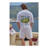 Man Oversized Boxy Football Pitch Print T-Shirt