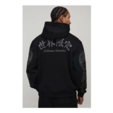 Man Oversized Dragon Graphic Puff Print Hoodie