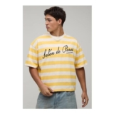 Man Oversized Embroidered Stripe T-Shirt