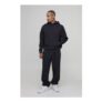 Man Regular B Embroidered Piped Hoodie & Oversized Jogger Tracksuit