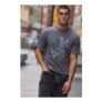 Man Regular Boxy Grunge Print Vintage Washed T-Shirt