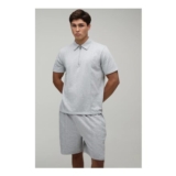 Man Seam Detail Regular Fit 1/4 Zip Polo & Regular Short Set