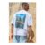 Man White Oversized Monte Carlo Photographic Print T-Shirt
