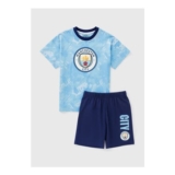 Manchester City Boys Blue Short Pyjama Set (4-13yrs)
