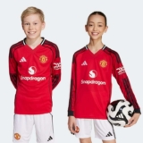 Manchester United Kids 25/26 Home Long Sleeve Jersey