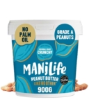 ManiLife Original Roast Crunchy Natural Peanut Butter 900g High Protein, No Palm Oil & No Added Sugar Made from Single Origin